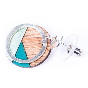 Conture Recycled Wood Silver Earrings (6 colours available) from Paguro Upcycle