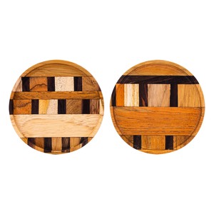 Unique Handmade End Grain Wooden Coasters (Set of 2 or 4) from Paguro Upcycle