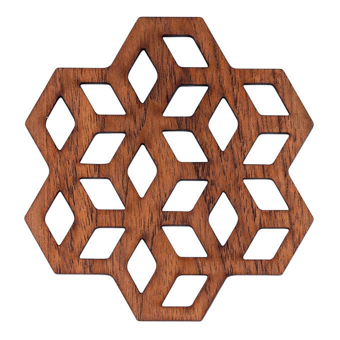 Cubix Geometric Upcycled Teak Wood Coasters - Set of 2 or 4 from Paguro Upcycle