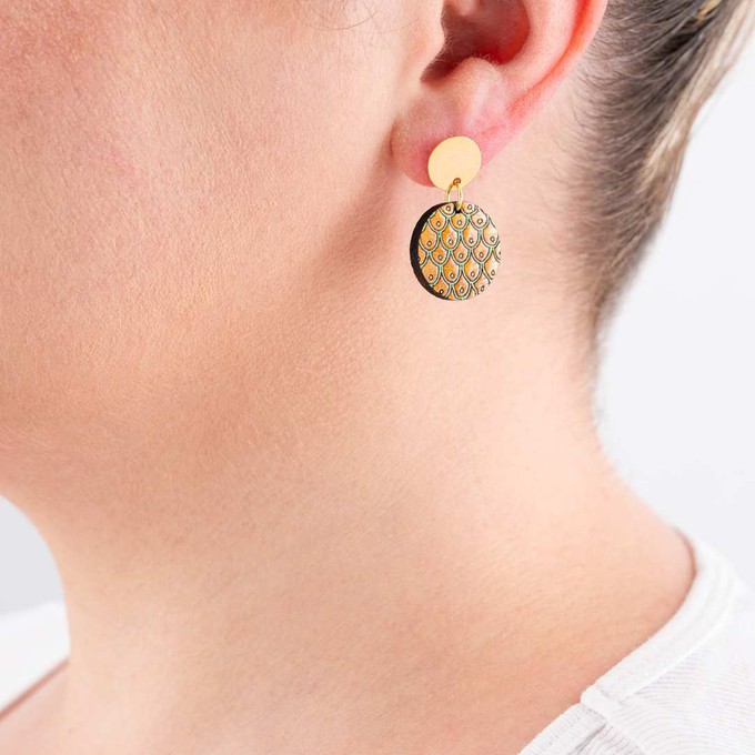 Grinsing Recycled Wood Earrings from Paguro Upcycle