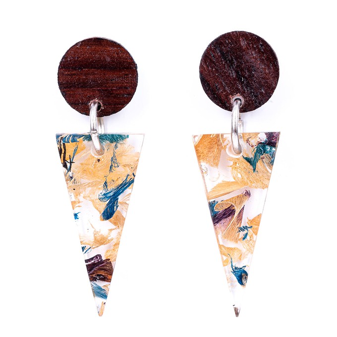 Shari Geometric Statement Resin Earrings from Paguro Upcycle