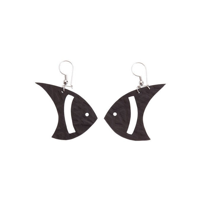 Pisces Recycled Rubber Fish Earrings from Paguro Upcycle