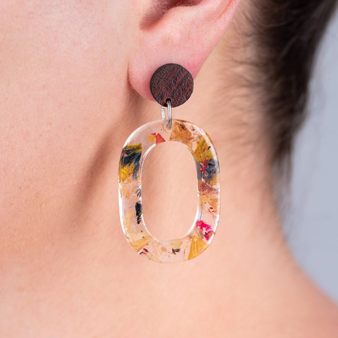 Opal Statement Resin Earrings from Paguro Upcycle