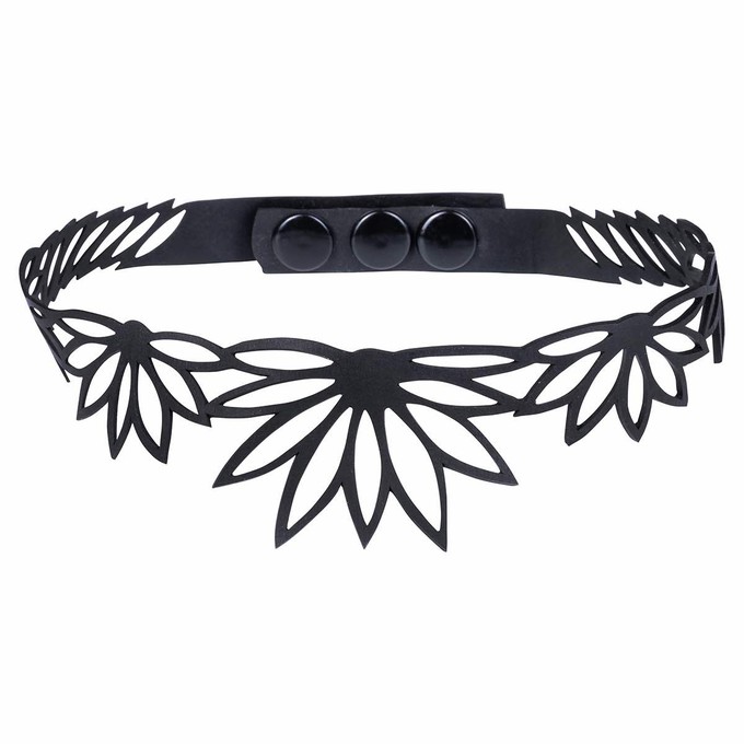 Lotus Recycled Rubber Statement Choker from Paguro Upcycle