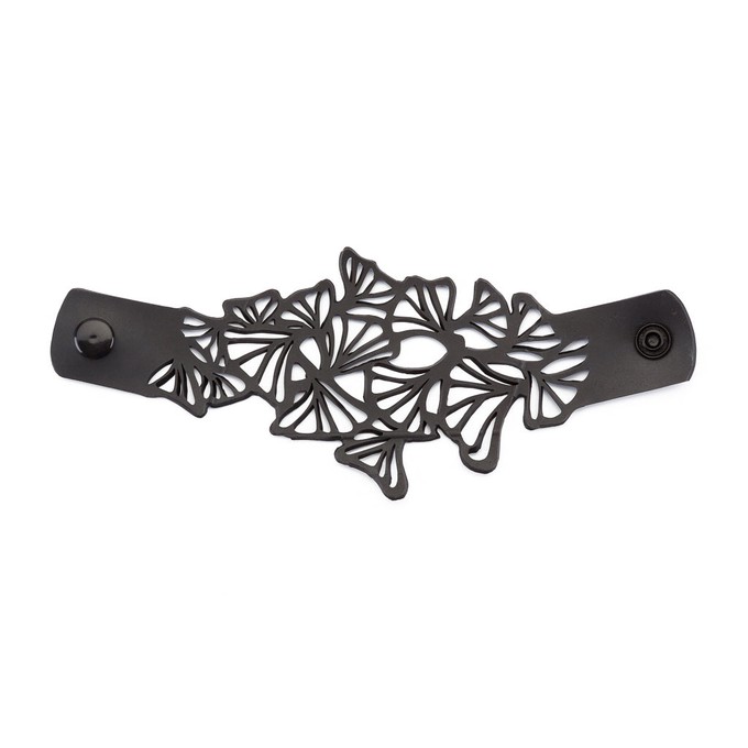 Paguro Upcycle Stylish Fan Leaf Upcycled Rubber Clover Bracelet from Paguro Upcycle