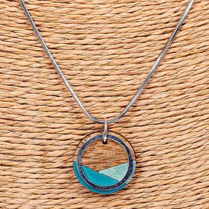 Conture Recycled Wood Silver Necklace (6 Colours available) from Paguro Upcycle