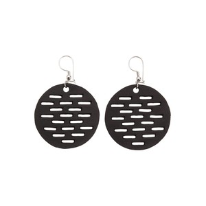 Coding Recycled Rubber Circular Earrings from Paguro Upcycle