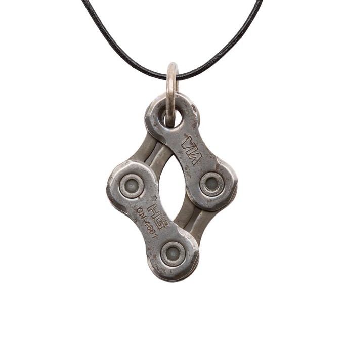 Diamond Recycled Bike Chain Pendant Necklace from Paguro Upcycle