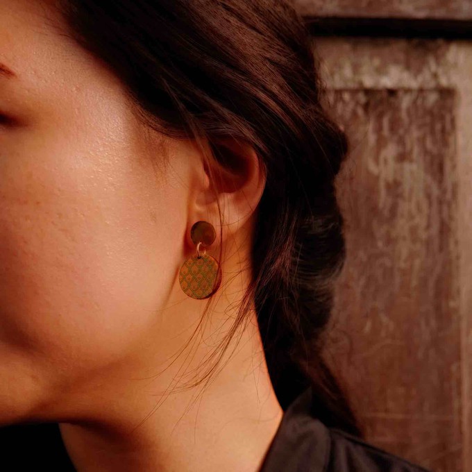 Grinsing Recycled Wood Earrings from Paguro Upcycle