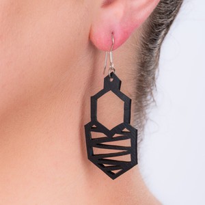 Honeycomb Handmade Rubber Earrings from Paguro Upcycle