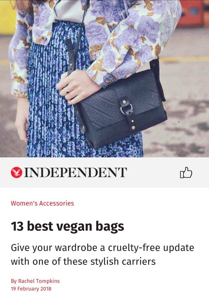 Reina Black Vegan Handbag from Paguro Upcycle