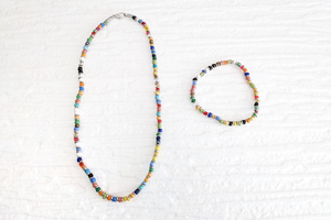 Feines Schmuck Set - Glasperlenkette mit Verschluss & Armband "Murano Set" from PEARLS OF AFRICA