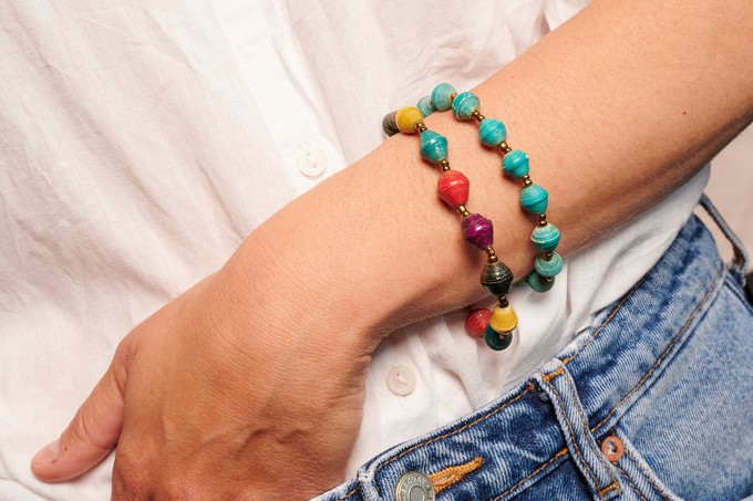Papierperlen-Armband „Africa 1 Row“ – schlicht & farbig from PEARLS OF AFRICA