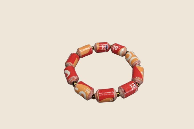 Papierperlenarmband „Kribi“ – geometrisch & markant from PEARLS OF AFRICA