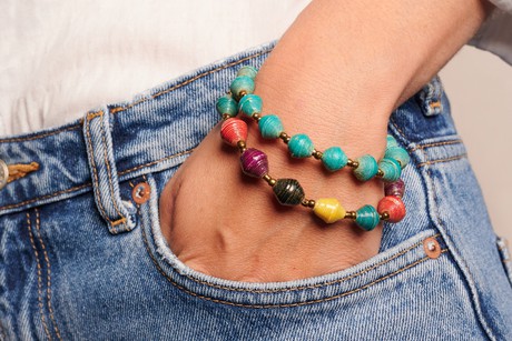 Papierperlen-Armband „Africa 1 Row“ – schlicht & farbig from PEARLS OF AFRICA