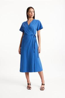Leora Wrap Dress in Blue via People Tree