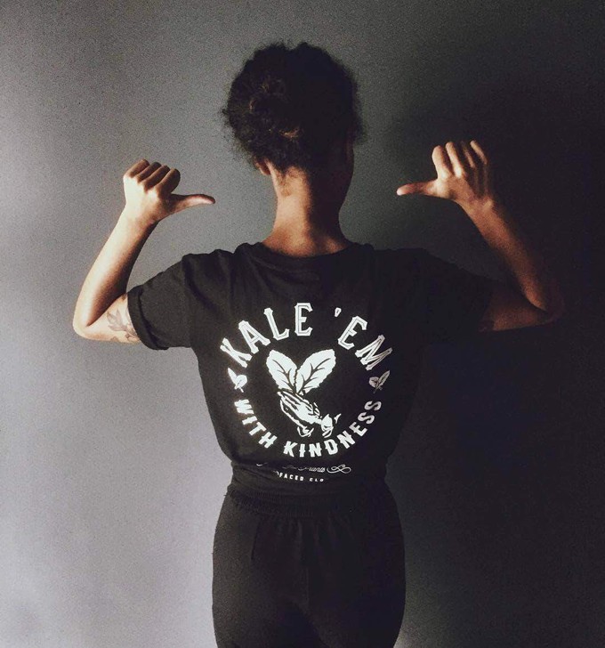 Kale 'Em With Kindness - Black T-Shirt from Plant Faced Clothing