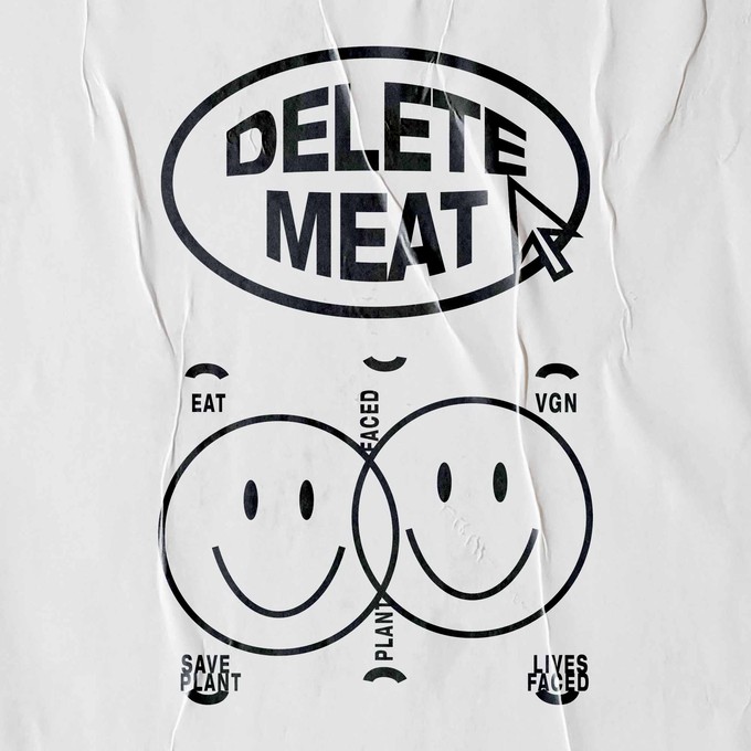 Delete Meat - Opal Grey T-Shirt from Plant Faced Clothing