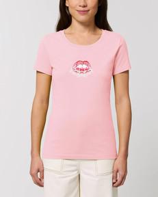 Read My Lips - Femme Tee - Pink via Plant Faced Clothing
