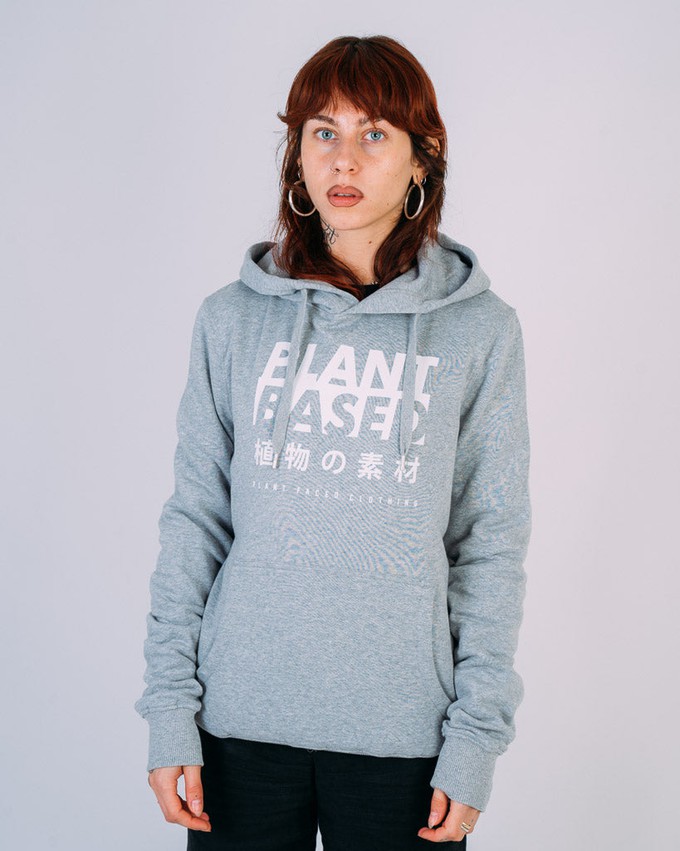 Plant Based Kanji Hoodie - Grey - Unisex from Plant Faced Clothing
