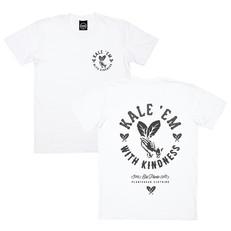 Kale 'Em With Kindness - White T-Shirt via Plant Faced Clothing
