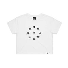 Equal Beings - White x Black Crop Tee via Plant Faced Clothing