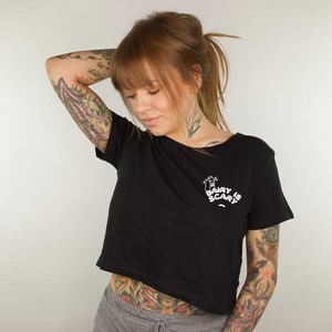 Dairy Is Scary - Black Crop Top from Plant Faced Clothing