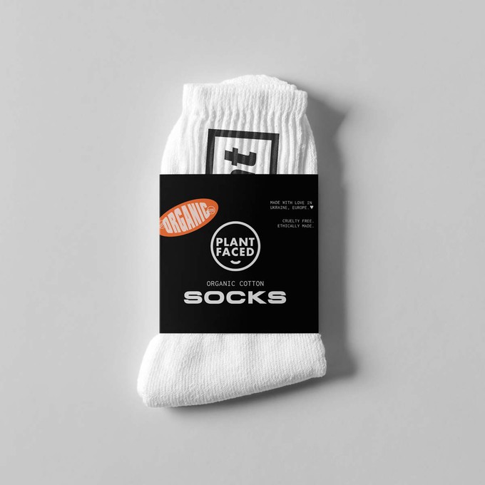 Plant Based Plates - ORGANIC Socks - White from Plant Faced Clothing