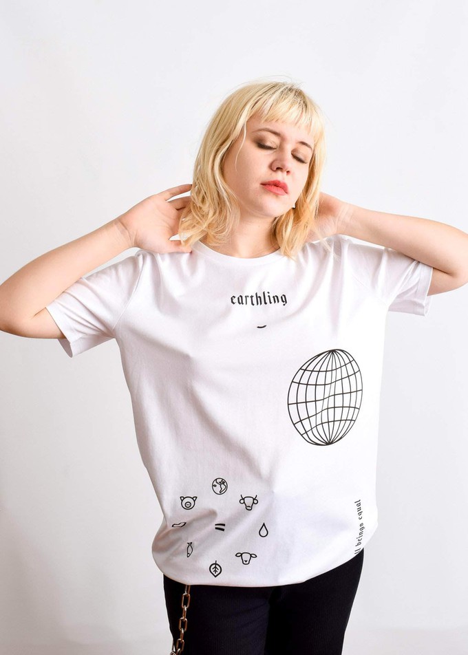 Earthling Tee - White from Plant Faced Clothing