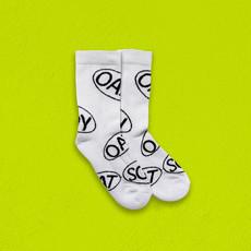 Mylk - ORGANIC Socks - White via Plant Faced Clothing