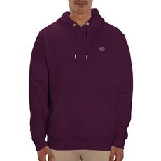 Basic Hoodie Embroidered Maroon via Pure Ecosentials