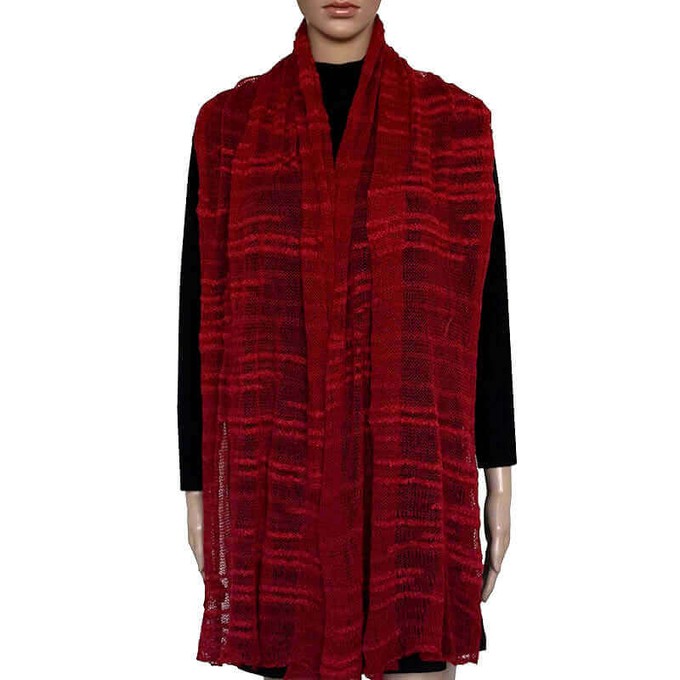 Shawl Crimson Red - Bamboo and Pima Cotton - Lightweight from Quetzal Artisan
