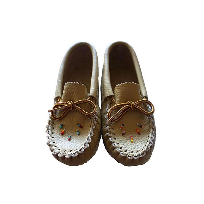 Girls Beaded Moccasins - Hiawatha Native Canadian Kids Moccs from Quetzal Artisan