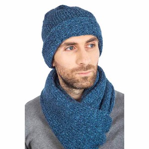 Scarf and Hat Blue Ocean - For Men - Fashionable and Warm from Quetzal Artisan