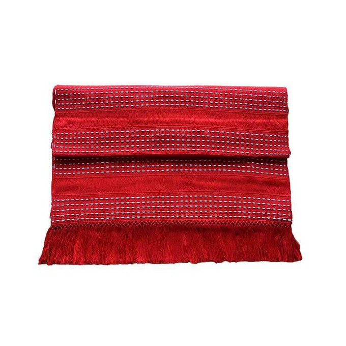 Table Runner Red Strawberry - Cotton - 68" x 17" - Fairtrade from Quetzal Artisan
