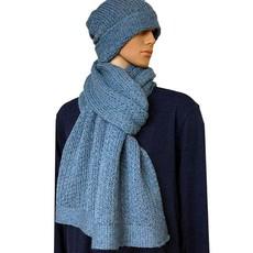Scarf and Hat Sea Foam - Men's Alpaca Wool Scarf Beanie Set via Quetzal Artisan