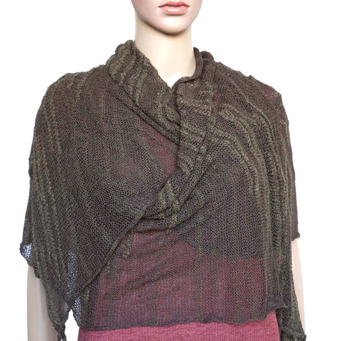 Shawl Moss Green - Pima Cotton and Bamboo - Lightweight from Quetzal Artisan