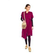 Poncho Tunic Fuchsia - Alpaca Wool - Stylish & Warm via Quetzal Artisan