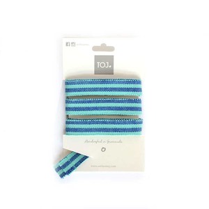 Sandals Blue Stripes - Lace Up - Cotton Straps - Fairtrade from Quetzal Artisan