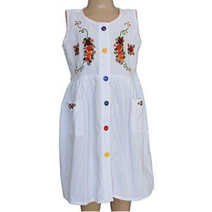 Cotton Dress Red Pansies 10 - Age 3-4 years - Pretty & Fair from Quetzal Artisan