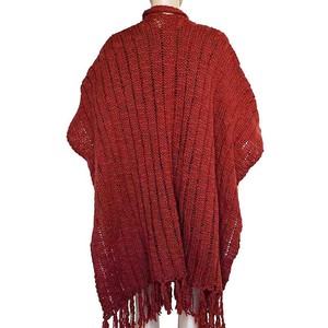 Poncho Shawl Bordeaux - Eco Wool - Fashionable and Warm from Quetzal Artisan