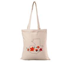 Eco Tote Bag Wild Flowers - Small - Ecru Cotton - Fairtrade via Quetzal Artisan