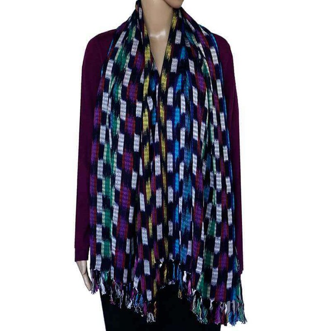 Shawl Indigo Confetti - Ecofriendly and Fairtrade Scarf from Quetzal Artisan
