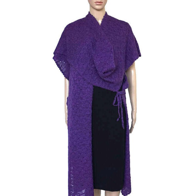 Poncho Tunic Purple - Handwoven - Stylish and Versatile from Quetzal Artisan