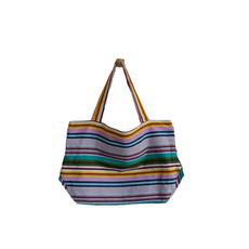 Striped Cotton Shopper - Handmade - Beautiful and Fairtrade via Quetzal Artisan