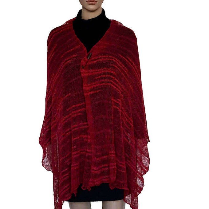 Shawl Crimson Red - Bamboo and Pima Cotton - Lightweight from Quetzal Artisan