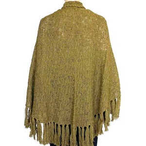 Poncho Shawl Green Olive - Alpaca Wool Triangel Shawl from Quetzal Artisan