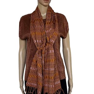 Scarf Brown - Cotton - Natural dyes - Ecofriendly & Fair from Quetzal Artisan