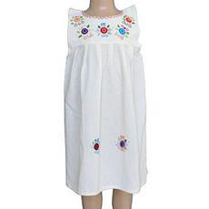 Cotton Dress Daisy's cream 8 - 2-3 years - Lovely and Fairtrade from Quetzal Artisan