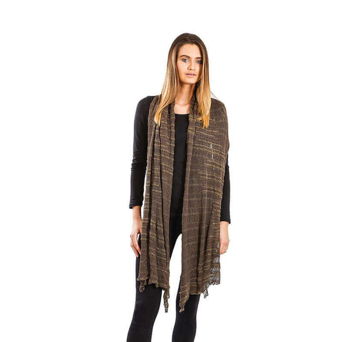 Shawl Moss Green - Pima Cotton and Bamboo - Lightweight from Quetzal Artisan